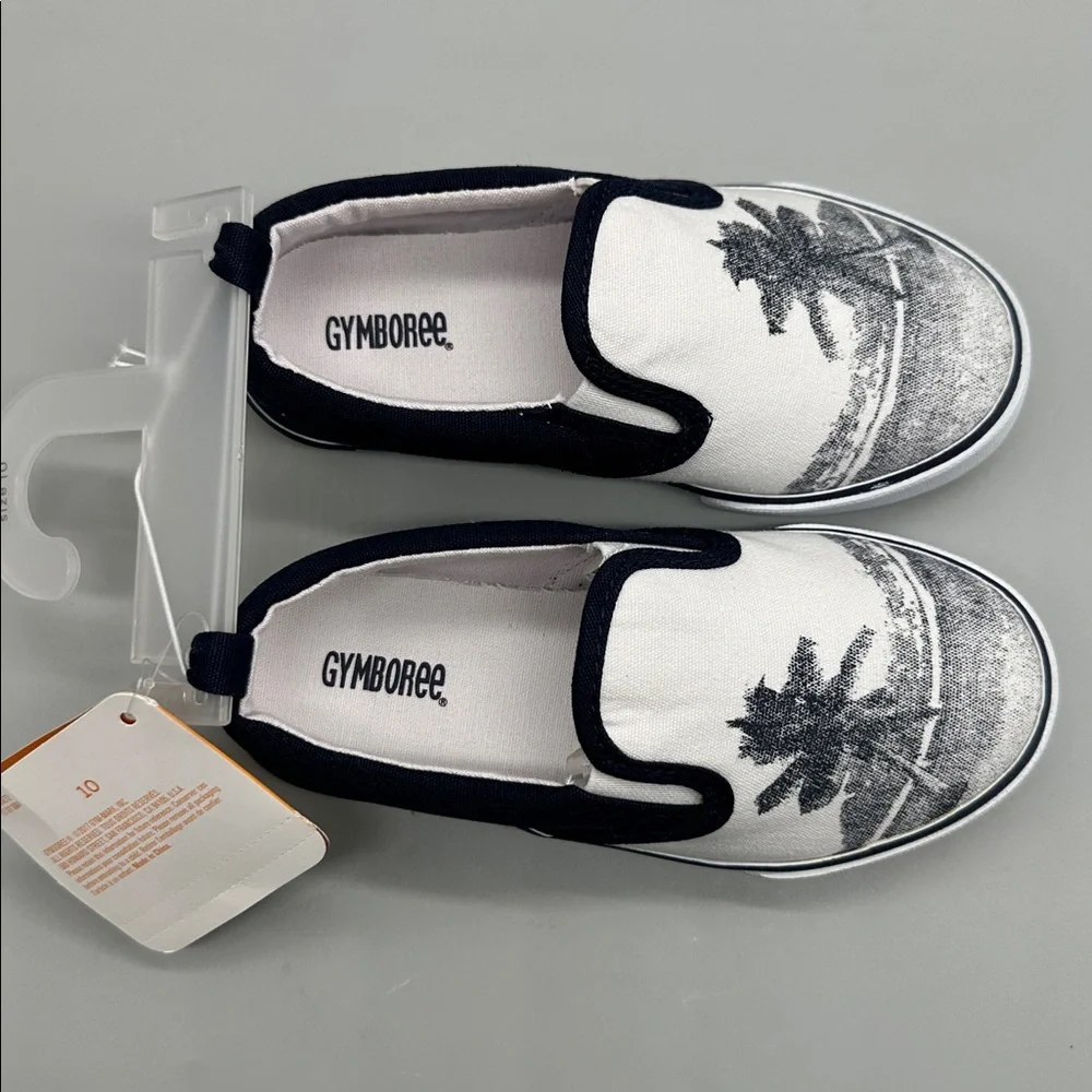 Boys Palm Tree Slip-On Sneakers in Size 10